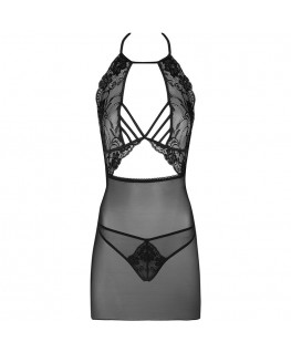 LIVCO CORSETTI FASHION - MALVIAMI LC 90625 CAMICIA + PANTY NERO L/XL