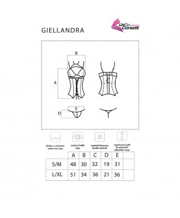 LIVCO CORSETTI FASHION - GIELLANDRA FOR THE SENSES COLLEZIONE CORSETTO + PANTY NERO L/XL