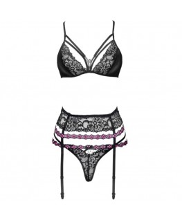 LIVCO CORSETTI FASHION - SNEHANA LC 90443 REGGISENO + REGGISENO + SLIP NERO L/XL