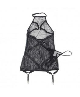 SUBLLIME - ABITO TRASPARENTE CON SCOLLO ALLACQUA NERO S/M