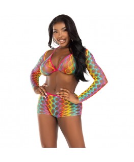 LEG AVENUE - SET TRE PEZZI MULTICOLORE