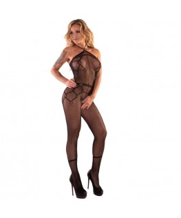 LIVCO CORSETTI FASHION - HACINT LC 17342 BODYSTOCKING CROTCHLESS NERO TAGLIA UNICA
