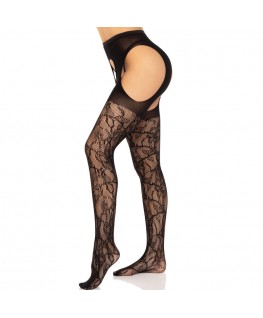 LEG AVENUE - CALZE REGGER IN PIZZO NERE