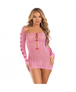 LEG AVENUE - ABITO CUORE E FIOCCHI ROSA TAGLIA UNICA