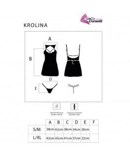 LIVCO CORSETTI FASHION - KROLINA LC 90734 CHEMISE + PERIZOMA NERO L/XL
