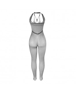 SUBBLIME - 951788 BODYSTOCKING LUNGO A RETE CON SPALLINE SU PETTO E SCHIENA NERO TAGLIA UNICA