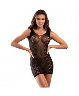 SUBBLIME - 952167 VESTITO CORTO A RETE ELASTICA NERO TAGLIA UNICA