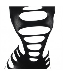 SUBBLIME - 952266 VESTITO ELASTICO A RETE MANICA LUNGA NERO TAGLIA UNICA