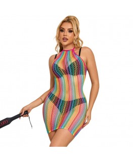 SUBBLIME - 952341 VESTITO A RETE ARCOBALENO TAGLIA UNICA