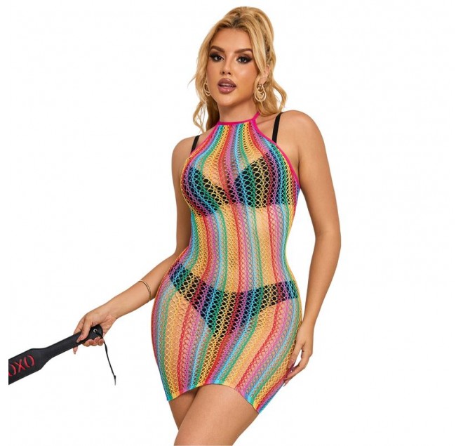 SUBBLIME - 952341 VESTITO A RETE ARCOBALENO TAGLIA UNICA