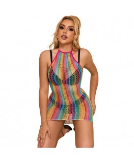 SUBBLIME - 952341 VESTITO A RETE ARCOBALENO TAGLIA UNICA