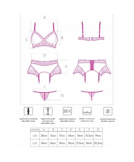 LIVCO CORSETTI FASHION - NAHIR LC 20214 REGGISENO + SLIP + CINTURA S/M