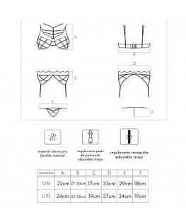 LIVCO CORSETTI FASHION - SOLEDAD LC 20217 REGGISENO + SLIP + REGGISERA L/XL