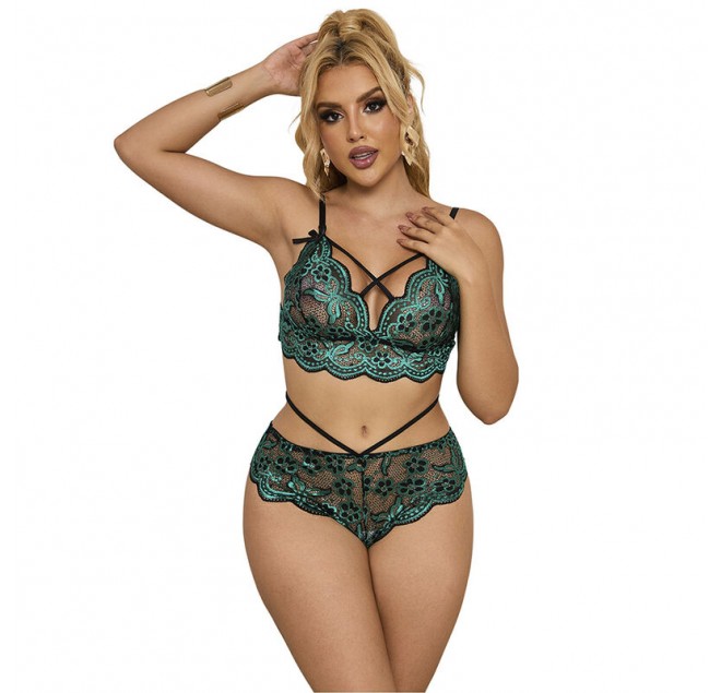 SUBBLIME - 954086 REGGISENO + SLIP PIZZO VERDE S/M