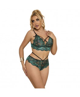 SUBBLIME - 954086 REGGISENO + SLIP PIZZO VERDE S/M