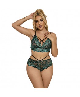 SUBBLIME - 954093 REGGISENO + SLIP PIZZO VERDE L/XL