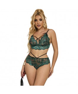 SUBBLIME - 954093 REGGISENO + SLIP PIZZO VERDE L/XL