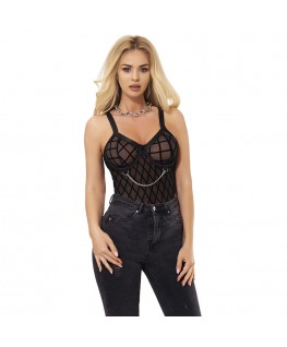 SUBBLIME - 954260 BODY CON CATENE + CINTURA REGGICALZE NERO S/M