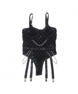 SUBBLIME - 9542277 BODY CON CATENE + CINTURA REGGICALZE NERO L/XL