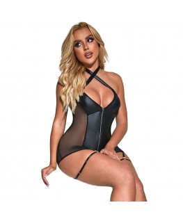SUBBLIME - 954444 ABITO SEXY IN RETE PELLE NERO S/M
