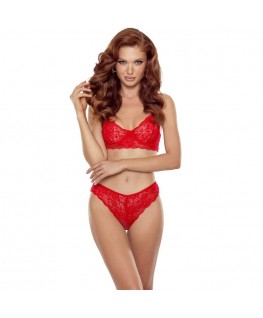 PASSION - DENELIA SET PERIZOMA + REGGISENO ROSSO S/M
