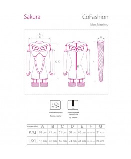 LIVCO CORSETTI FASHION - SAKURA CF 90357 TUTA + GUANTI LUNGHI + CINTURA REGGICALZE NERO S/M