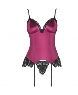 LIVCO CORSETTI FASHION - AGRAFENA CF 90436 CORSETTO + PERIZOMA BORDEAUX S/M