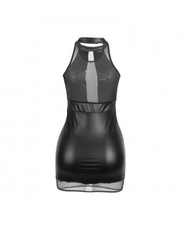 SUBBLIME - 955489 ABITO CON SCOLLO ALTO E TRASPARENZE NERO L/XL