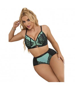 SUBBLIME - 955557 SET REGGISENO IN VERNICE VERDE CON CERNIERA S/M