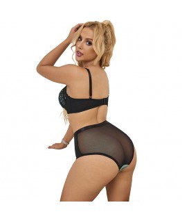 SUBBLIME - 955557 SET REGGISENO IN VERNICE VERDE CON CERNIERA S/M