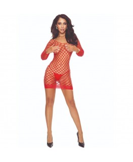 PASSION - BS108 BODYSTOCKING GRID RED