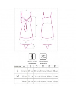 LIVCO CORSETTI FASHION - HYEONA 1710 BABYDOLL + PERIZOMA ROSA S