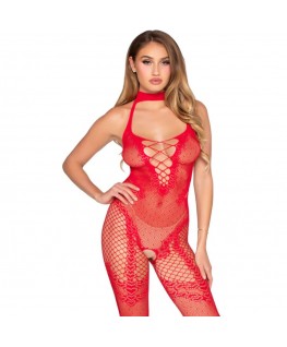LEG AVENUE - 89336 BODYSTOCKING ROSSO SENZA CAVALLO - TAGLIA UNICA