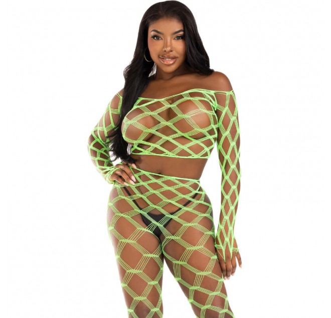 LEG AVENUE - TOP E LEGGINS HARDCORE VERDE