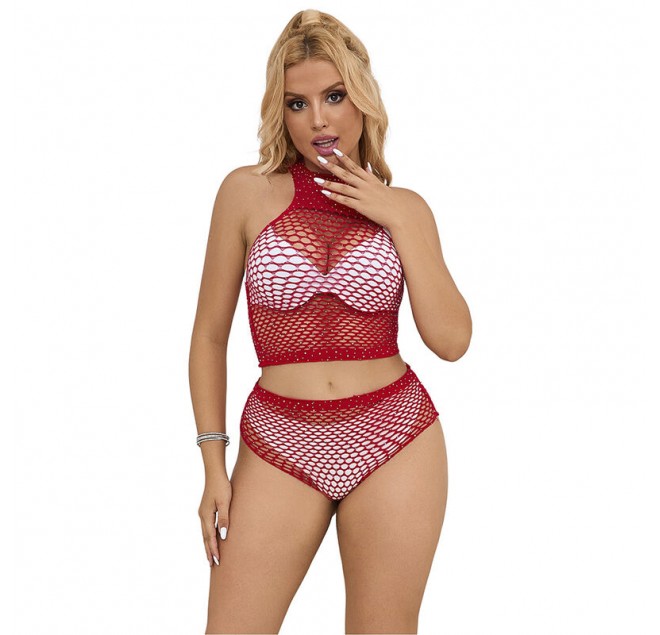 SUBBLIME - 952402 SET RETE CON DIAMANTI ROSA TAGLIA UNICA