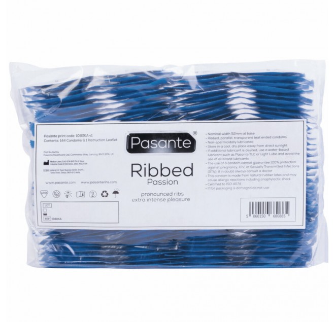PASANTE - PRESERVATIVI RIBBED PASSION BUSTA 144 UNITÀ