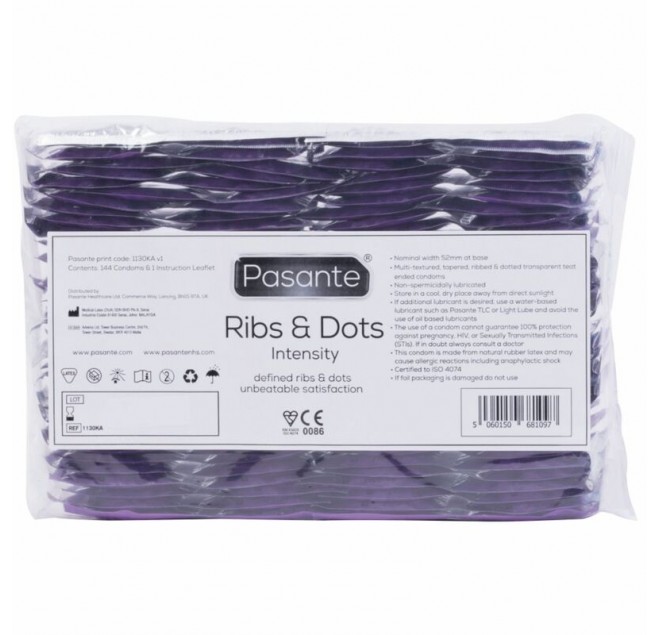 PASANTE - RIBS & DOTS INTENSITY PRESERVATIVI 144 UNITÀ