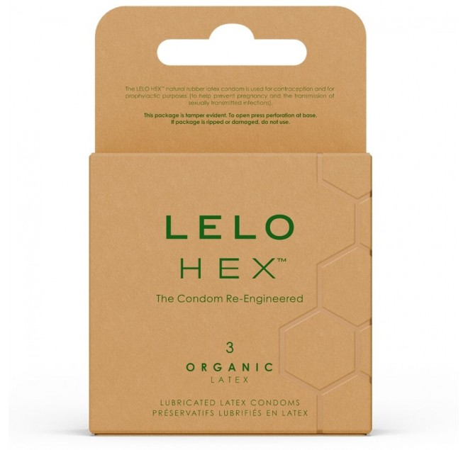 LELO - PRESERVATIVI ORGANICI HEX CONFEZIONE DA 3 UNITÀ