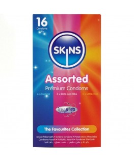 SKINS - CONFEZIONE ASSORTITA DI PREMIUM CONSERVANTI 16 PEZZI