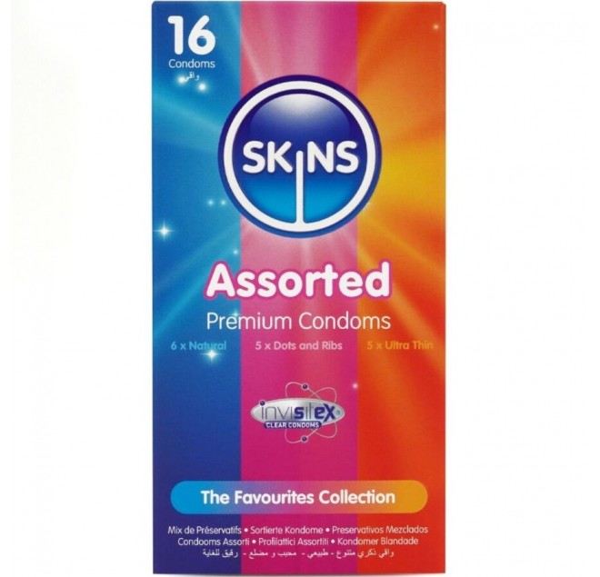 SKINS - CONFEZIONE ASSORTITA DI PREMIUM CONSERVANTI 16 PEZZI