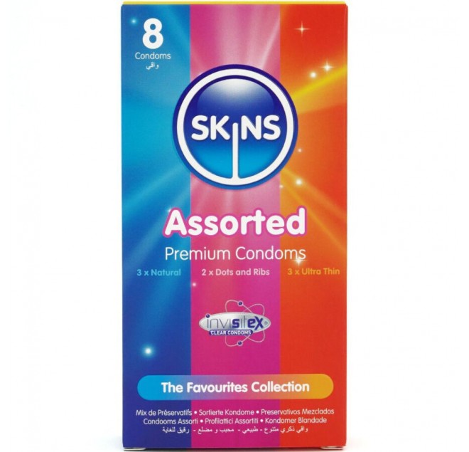 SKINS - CONFEZIONE ASSORTITA DI 8 PRESERVATIVI PREMIUM