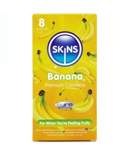 SKINS - PRESERVATIVI BANANA PREMIUM CONFEZIONE DA 8