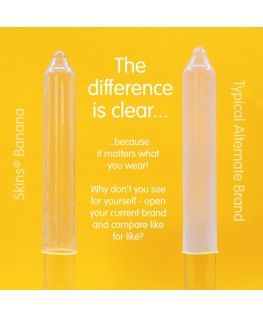 SKINS - PRESERVATIVI BANANA PREMIUM CONFEZIONE DA 4
