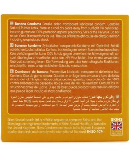 SKINS - PRESERVATIVI BANANA PREMIUM CONFEZIONE DA 4