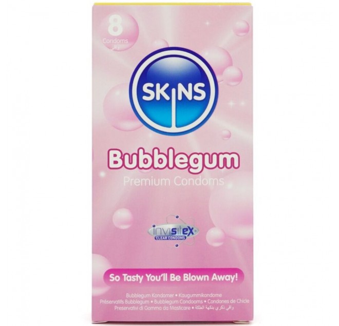 SKINS - BUBBLEGUM PREMIUM CONDOM CONFEZIONE DA 8