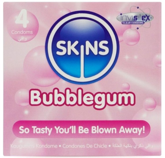 SKINS - BUBBLEGUM PREMIUM CONDOM CONFEZIONE DA 4