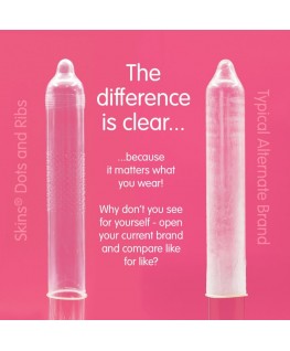 SKINS - DOTS & RIBS PREMIUM CONDOMS CONFEZIONE DA 16
