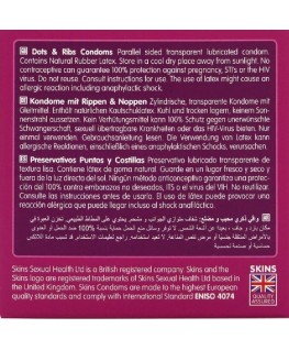 SKINS - DOTS & RIBS PREMIUM CONDOMS CONFEZIONE DA 4