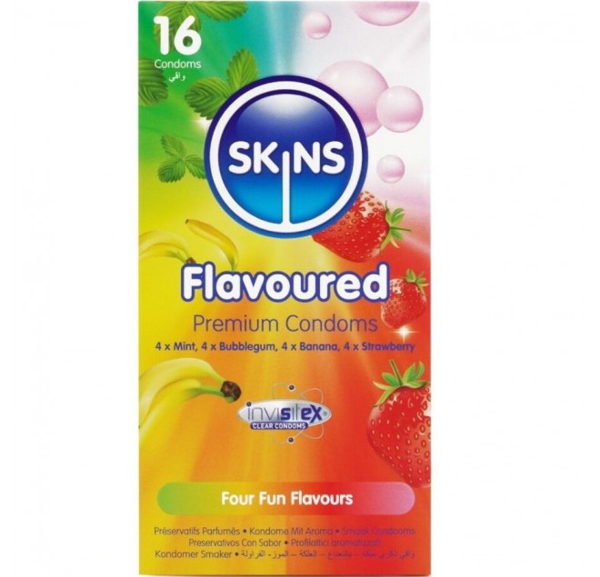 SKINS - PRESERVATIVI MULTIGUSTO PREMIUM CONFEZIONE DA 16