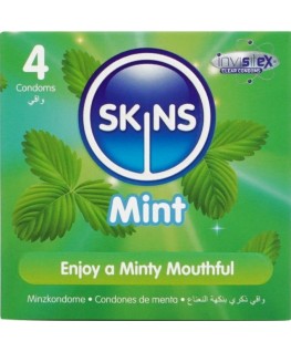 SKINS - PRESERVATIVI PREMIUM ALLA MENTA CONFEZIONE DA 4